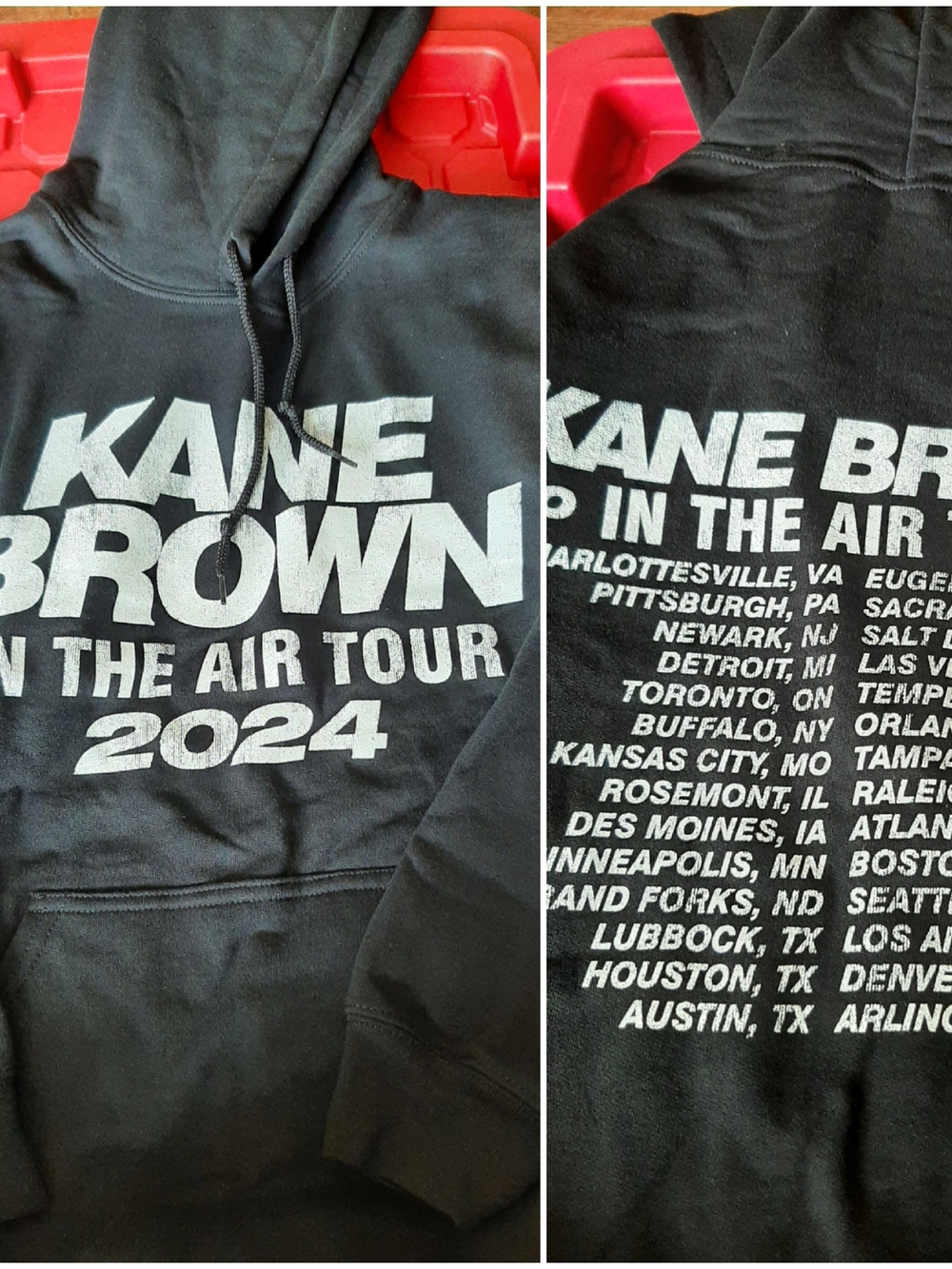 Kane Brown In The Air Tour 2024 Black Hoodie Adult Medium Brand New